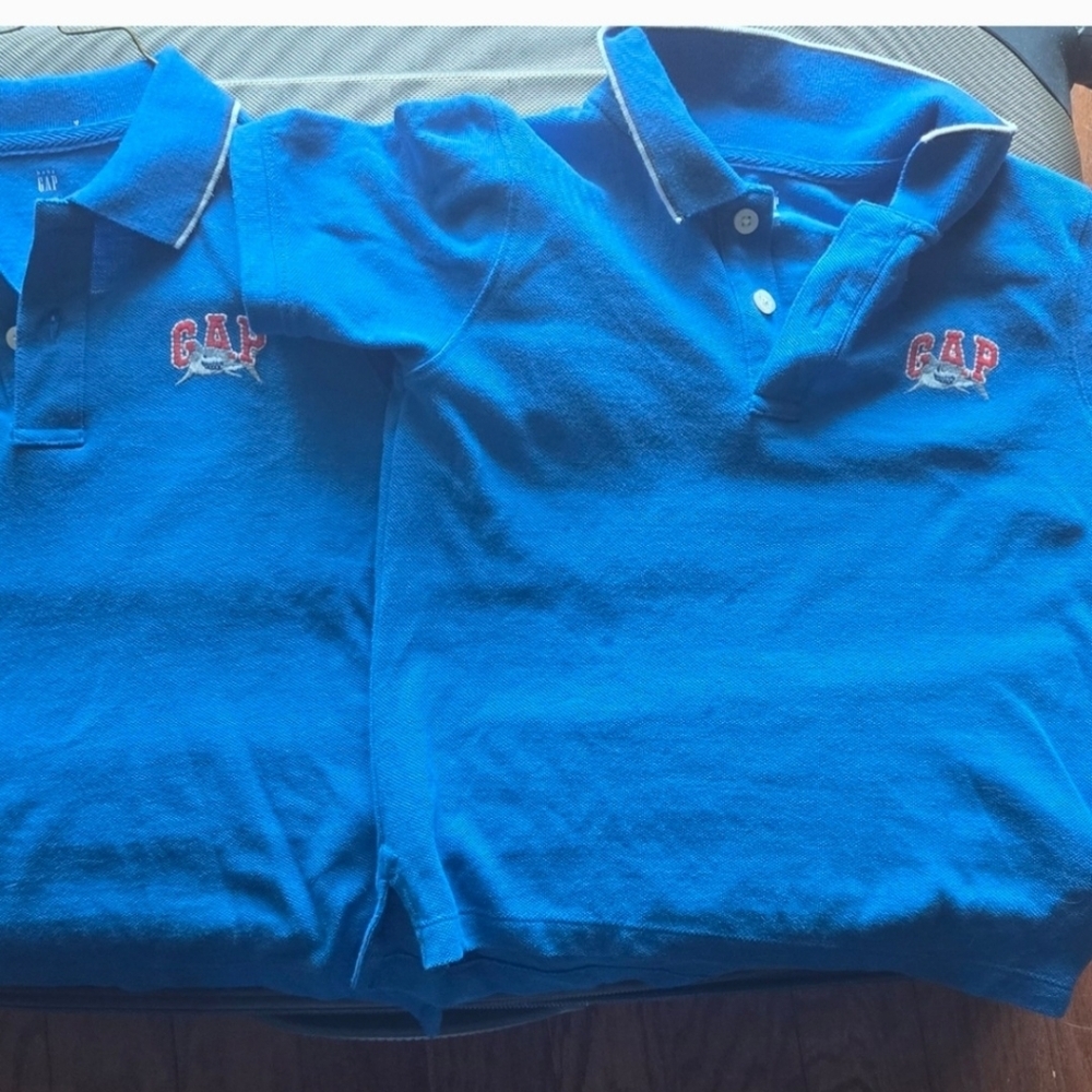 Gap Kids Two Blue Polo Shirt Boy Twins Lot ( 2 Shirts)